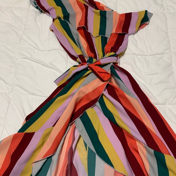 Vici - one shoulder striped dress - Picture 1 of 3